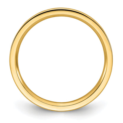 14k Yellow Gold 2mm Standard Weight Flat Comfort Fit Wedding Band Size 5