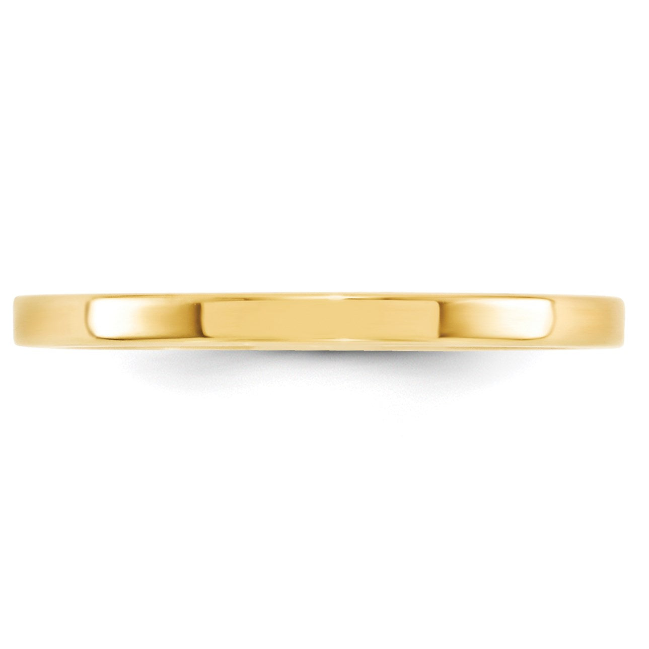 14k Yellow Gold 2mm Standard Weight Flat Comfort Fit Wedding Band Size 4.5