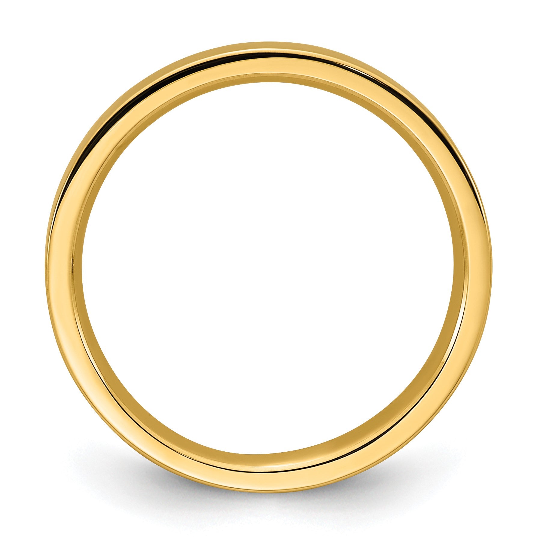 14k Yellow Gold 3mm Standard Weight Flat Comfort Fit Wedding Band Size 7