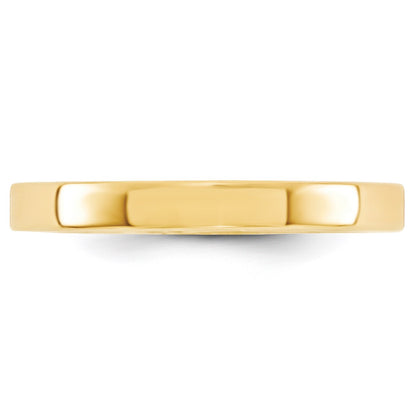 14k Yellow Gold 3mm Standard Weight Flat Comfort Fit Wedding Band Size 8.5