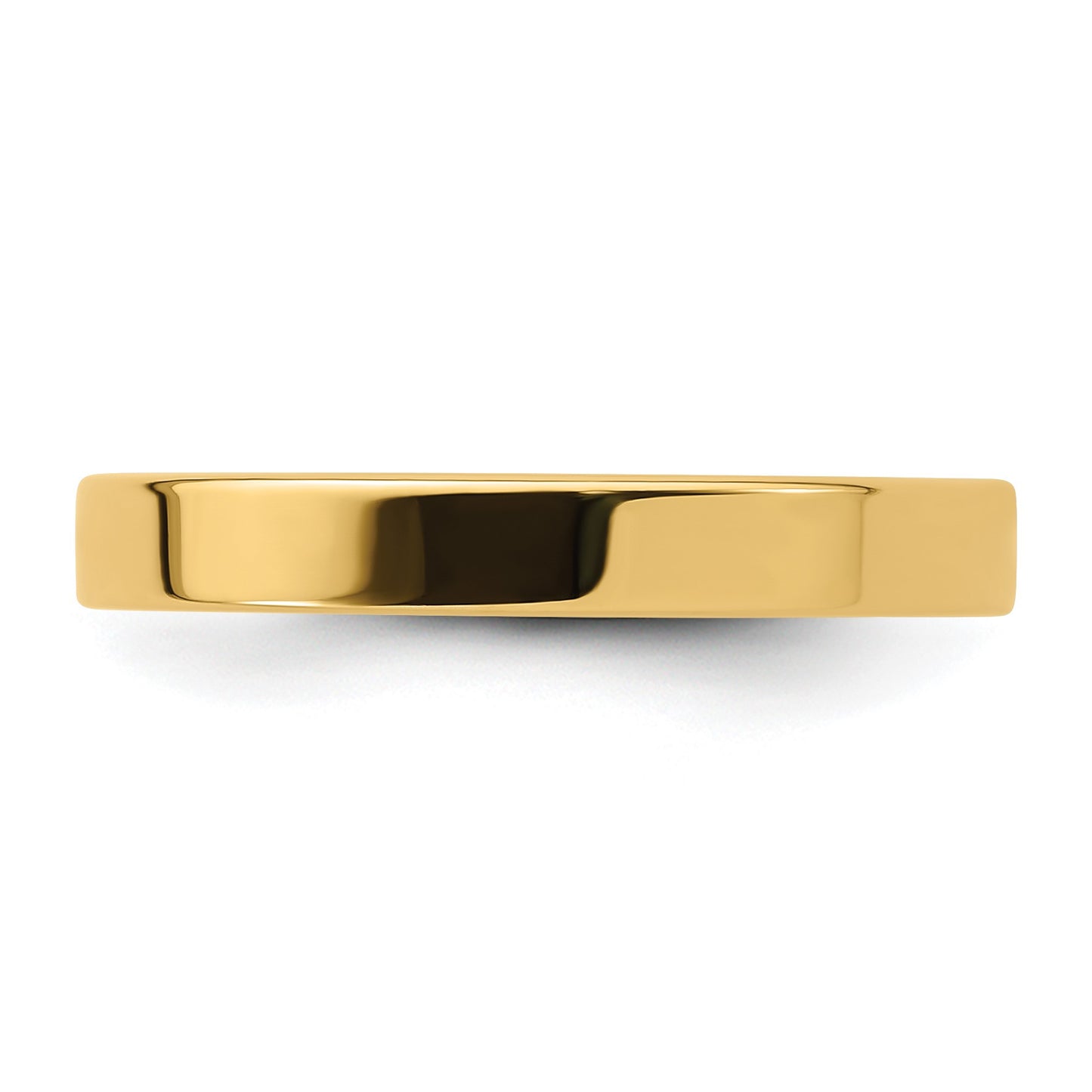 14k Yellow Gold 3mm Standard Weight Flat Comfort Fit Wedding Band Size 7