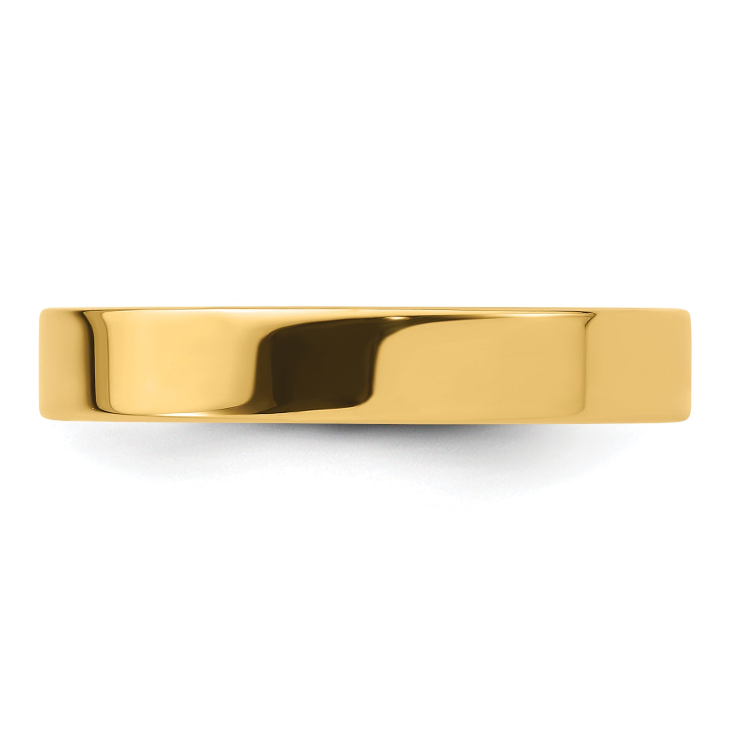 14k Yellow Gold 4mm Standard Weight Flat Comfort Fit Wedding Band Size 13