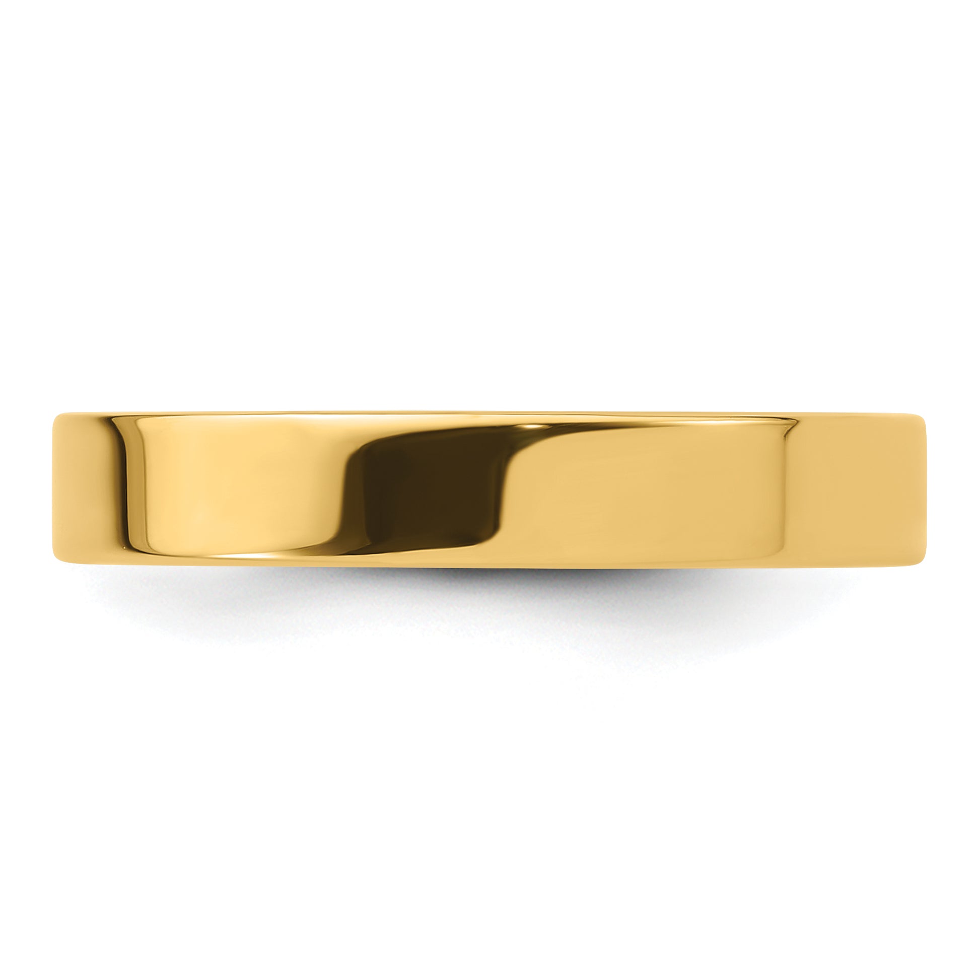 14k Yellow Gold 4mm Standard Weight Flat Comfort Fit Wedding Band Size 13
