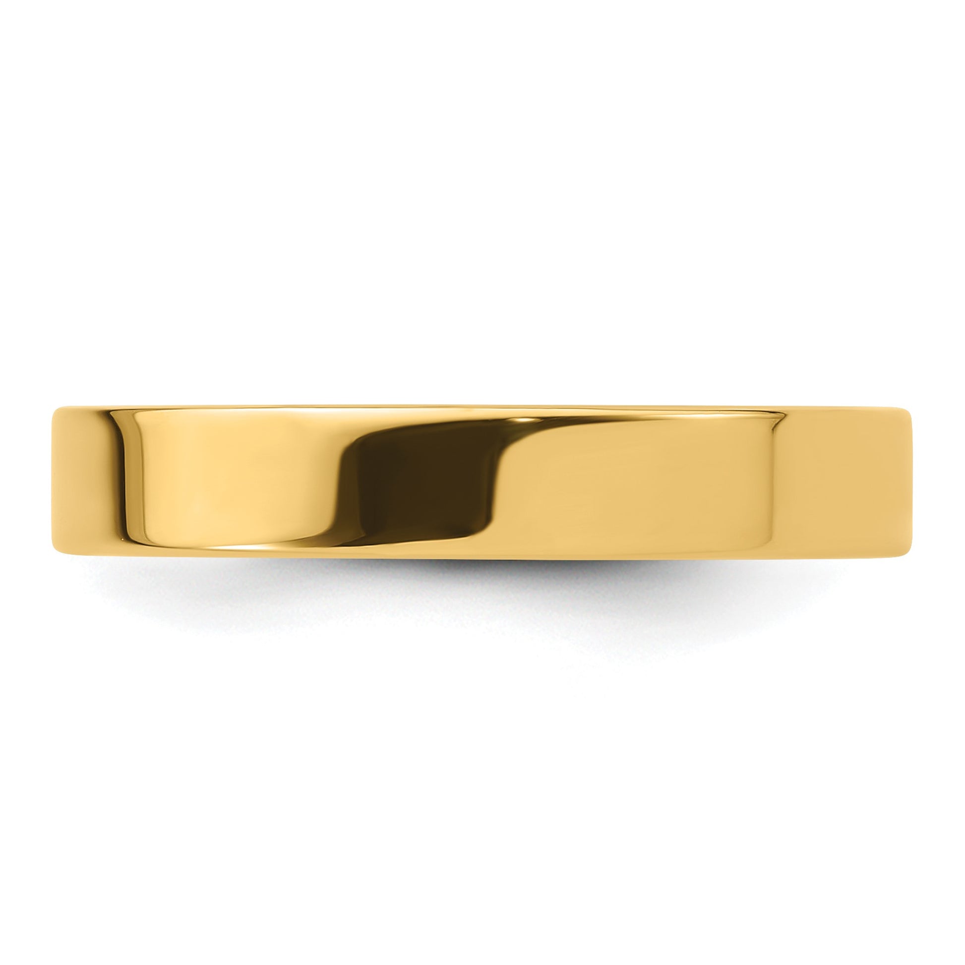 14k Yellow Gold 4mm Standard Weight Flat Comfort Fit Wedding Band Size 12