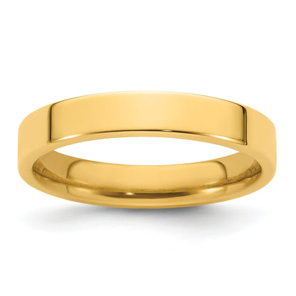 14k Yellow Gold 4mm Standard Weight Flat Comfort Fit Wedding Band Size 12
