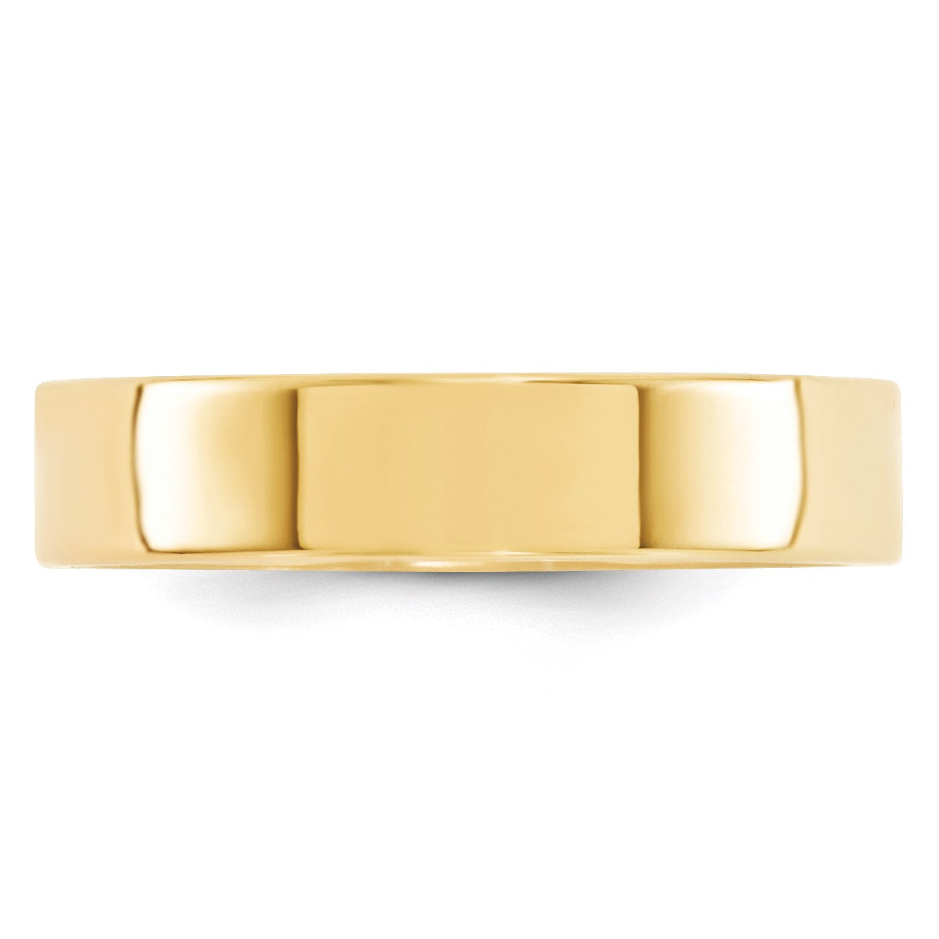14k Yellow Gold 5mm Standard Weight Flat Comfort Fit Wedding Band Size 6.5