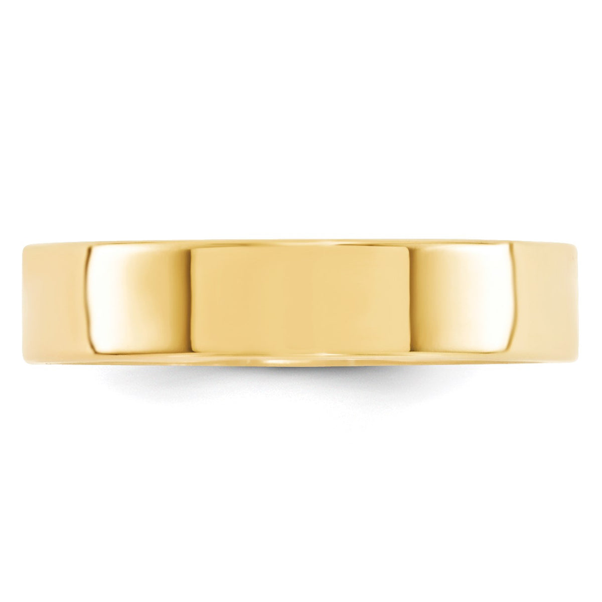 14k Yellow Gold 5mm Standard Weight Flat Comfort Fit Wedding Band Size 6.5