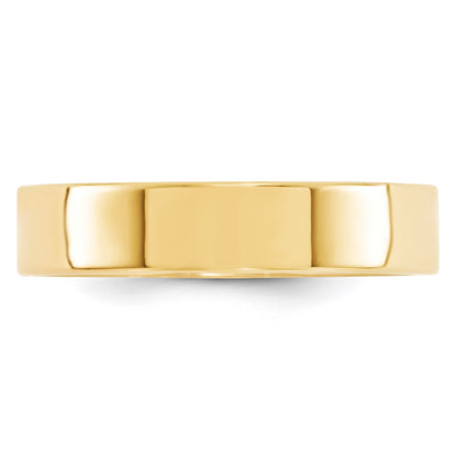 14k Yellow Gold 5mm Standard Weight Flat Comfort Fit Wedding Band Size 6.5