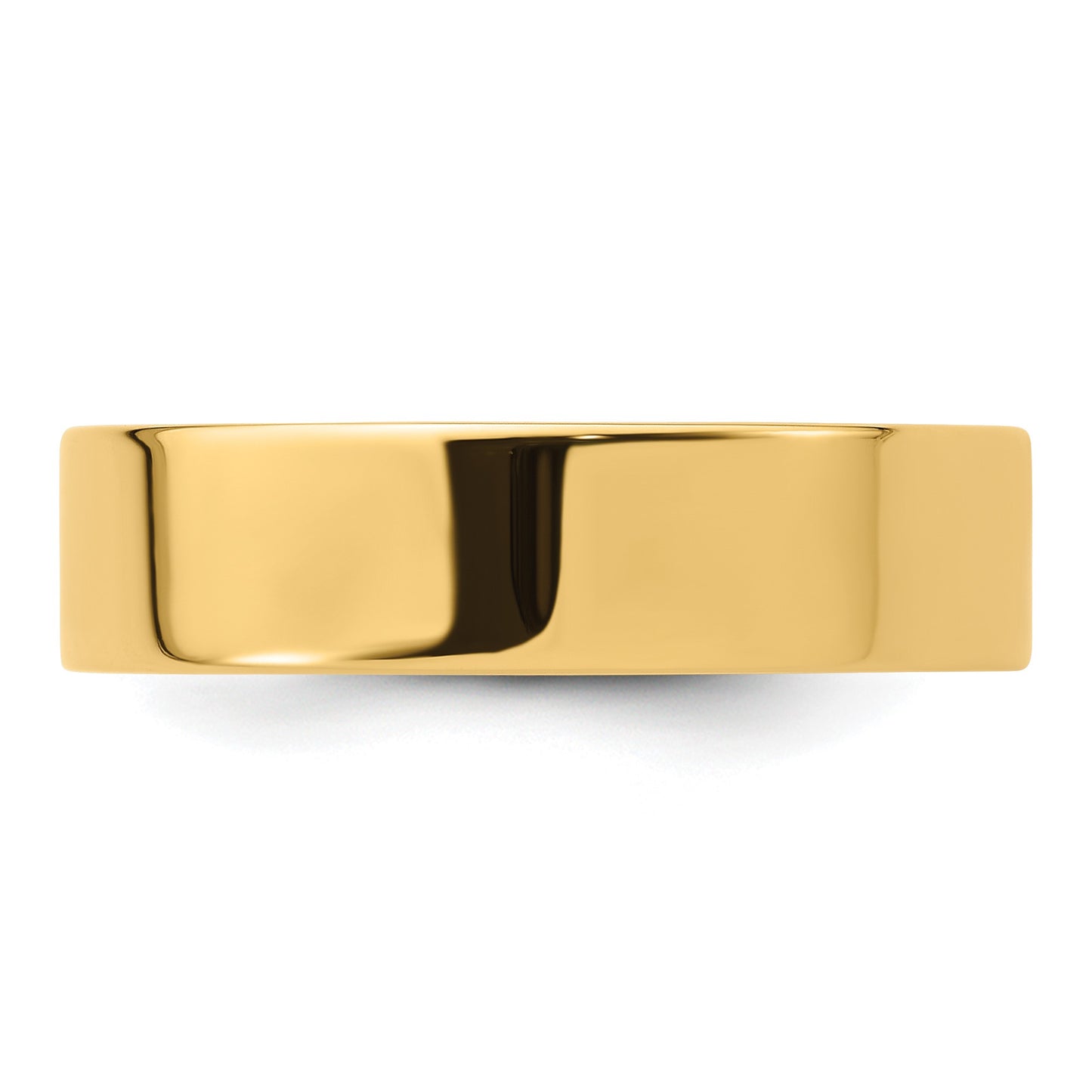 14k Yellow Gold 6mm Standard Weight Flat Comfort Fit Wedding Band Size 11