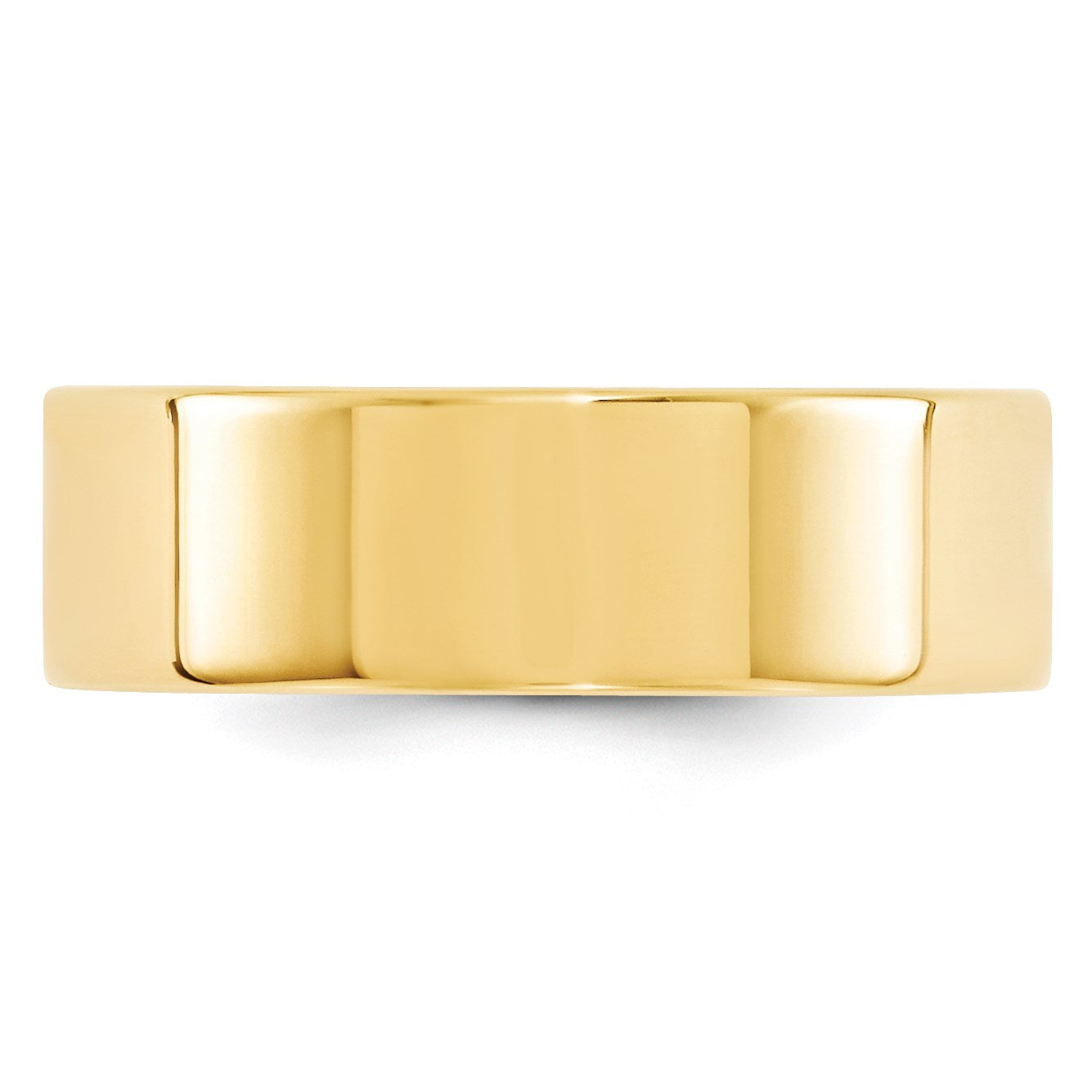 14k Yellow Gold 7mm Standard Weight Flat Comfort Fit Wedding Band Size 9