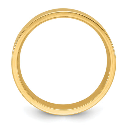 14k Yellow Gold 8mm Standard Weight Flat Comfort Fit Wedding Band Size 6.5