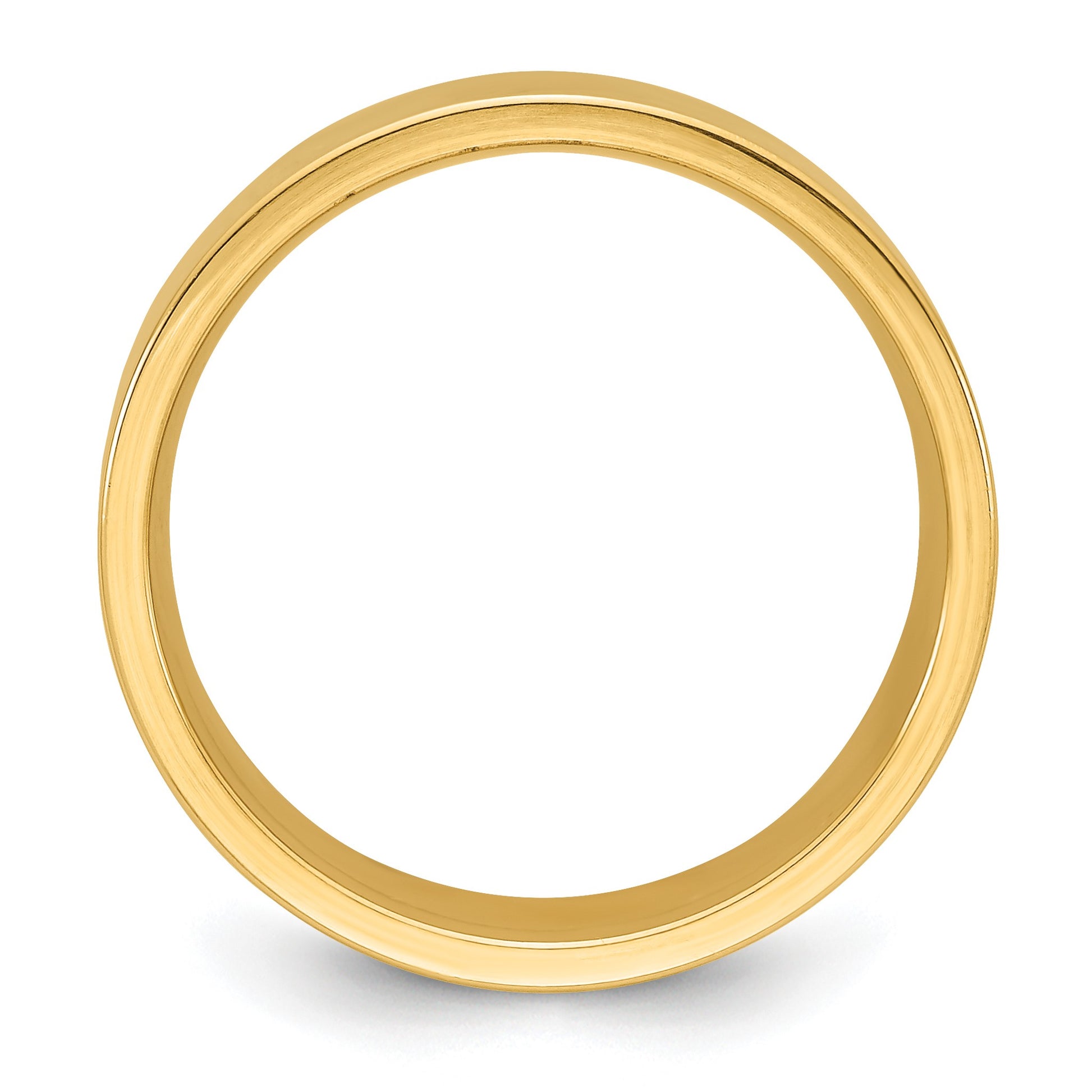 14k Yellow Gold 8mm Standard Weight Flat Comfort Fit Wedding Band Size 11.5