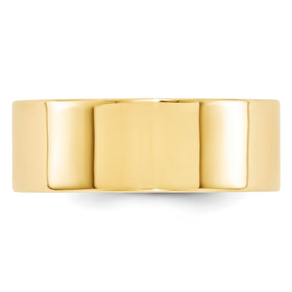 14k Yellow Gold 8mm Standard Weight Flat Comfort Fit Wedding Band Size 12