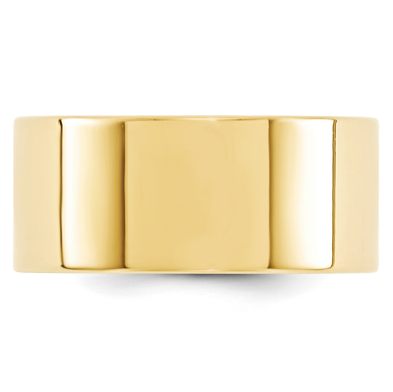 14k Yellow Gold 10mm Standard Weight Flat Comfort Fit Wedding Band Size 13