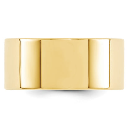 14k Yellow Gold 10mm Standard Weight Flat Comfort Fit Wedding Band Size 14