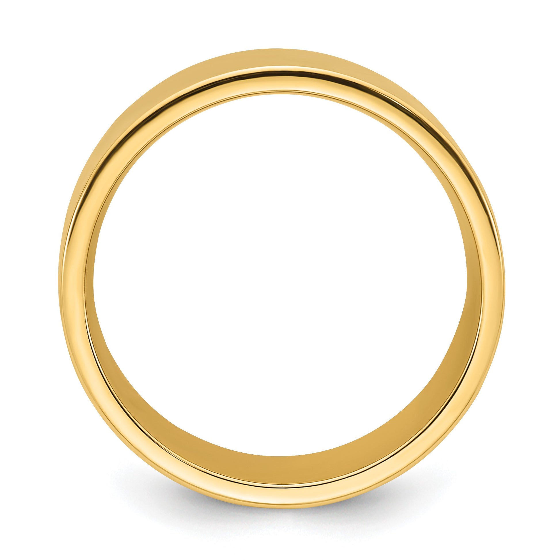 14k Yellow Gold 12mm Standard Weight Flat Comfort Fit Wedding Band Size 11.5