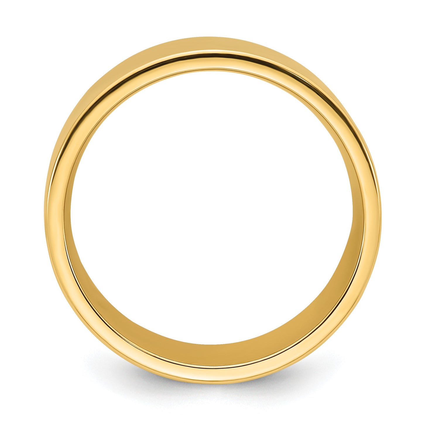 14k Yellow Gold 12mm Standard Weight Flat Comfort Fit Wedding Band Size 6