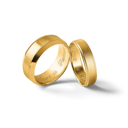 14k Yellow Gold 5mm Flat with Step Edge Wedding Band Size 10.5