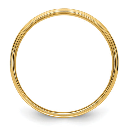 14k Yellow Gold 6mm Flat with Step Edge Wedding Band Size 12.5