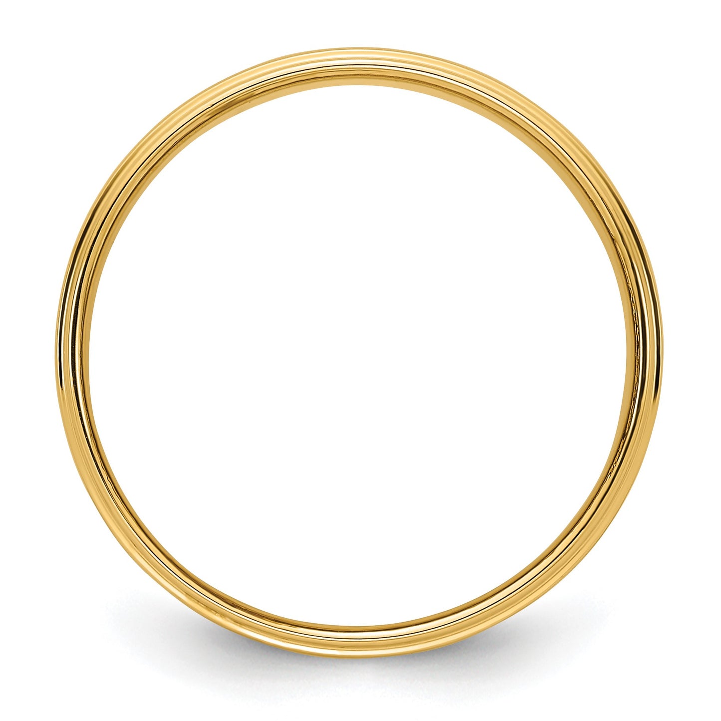 14k Yellow Gold 6mm Flat with Step Edge Wedding Band Size 7.5