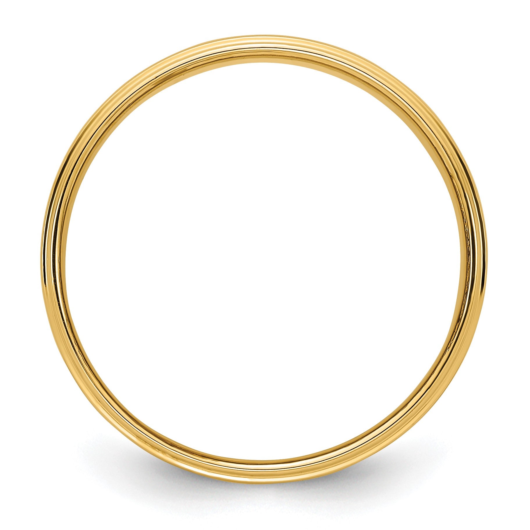 14k Yellow Gold 6mm Flat with Step Edge Wedding Band Size 7.5