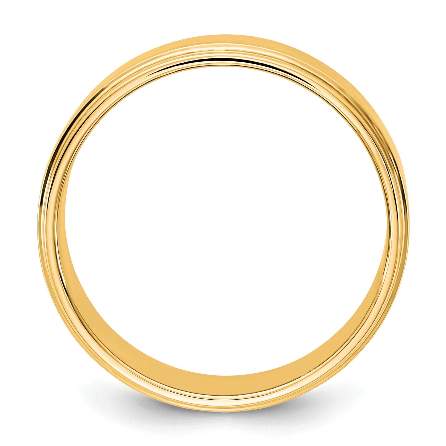 14KY 7mm Flat with Step Edge Band Size 6