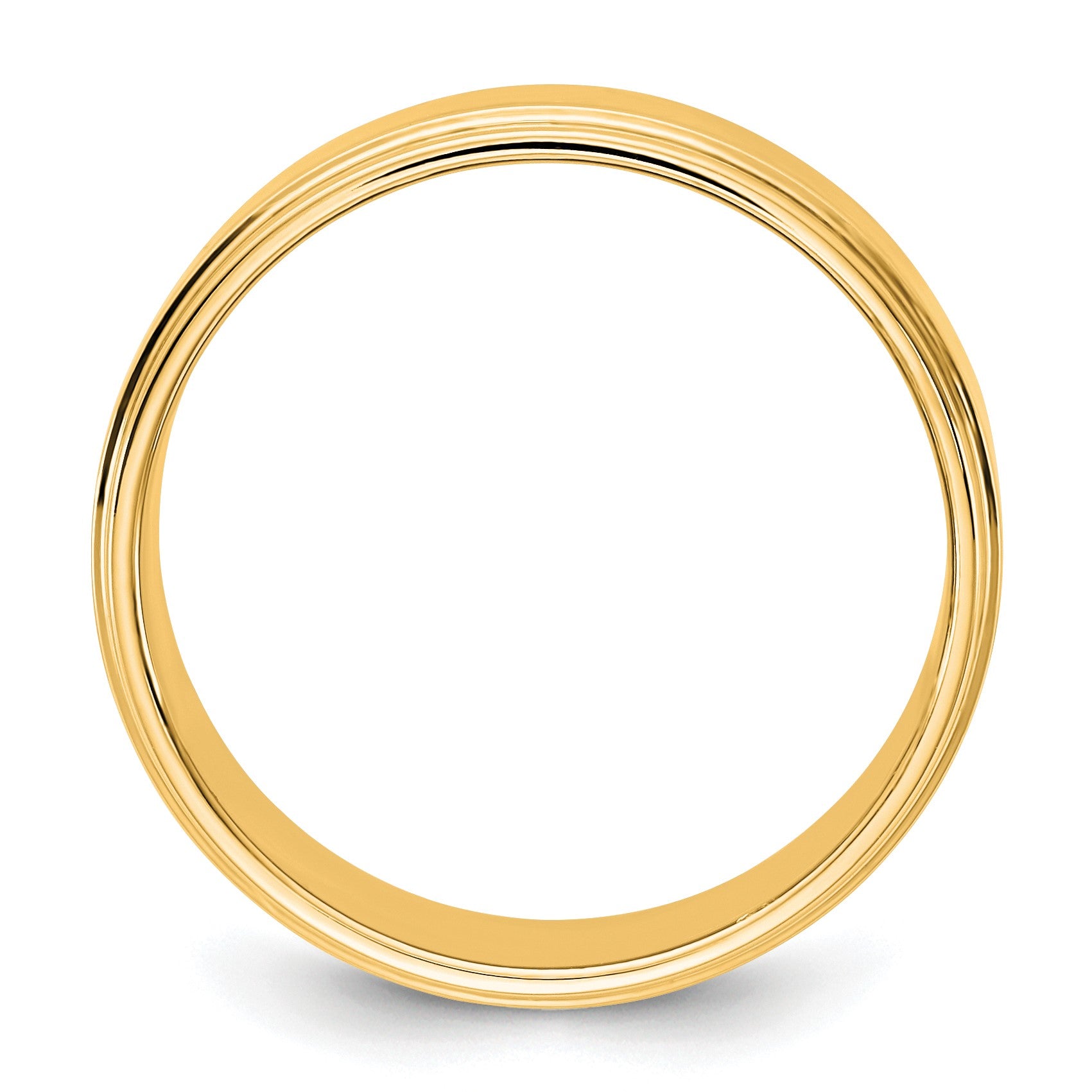 14KY 7mm Flat with Step Edge Band Size 12