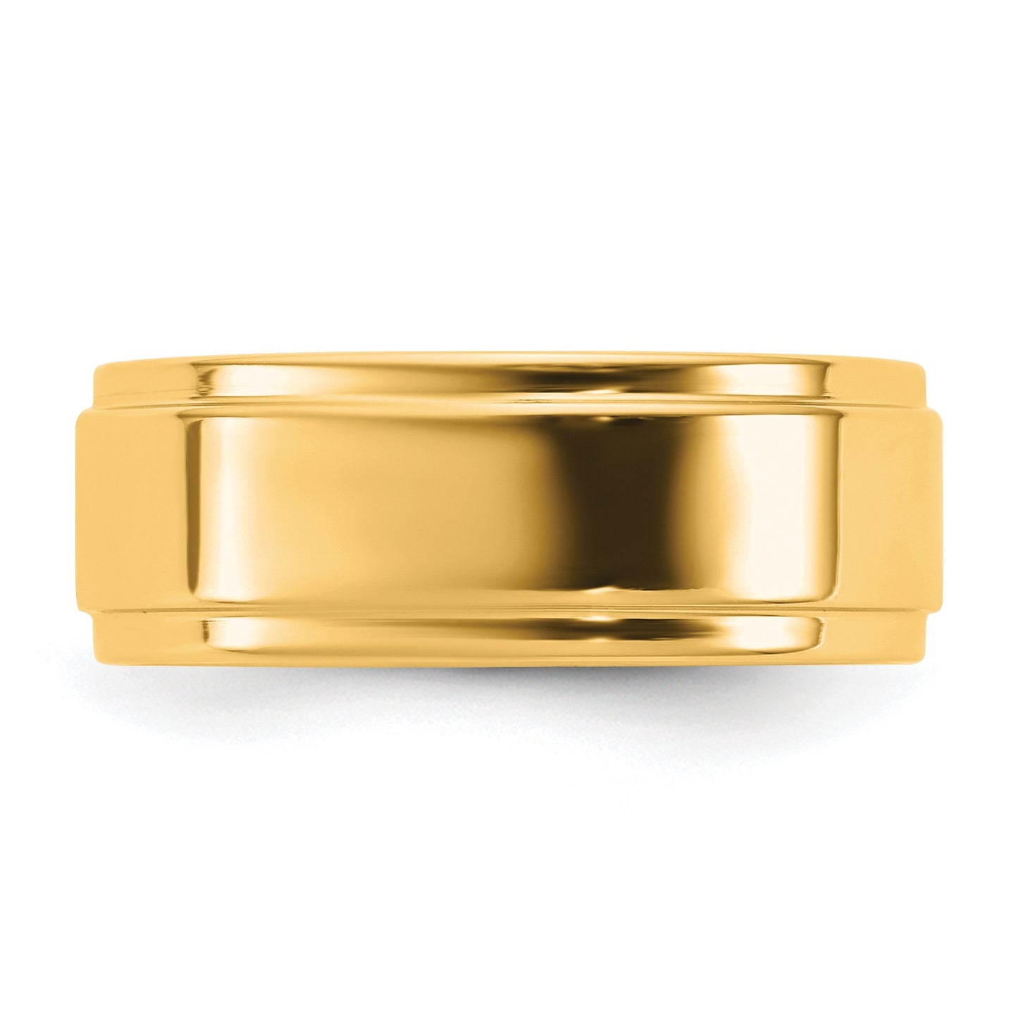 14KY 7mm Flat with Step Edge Band Size 6