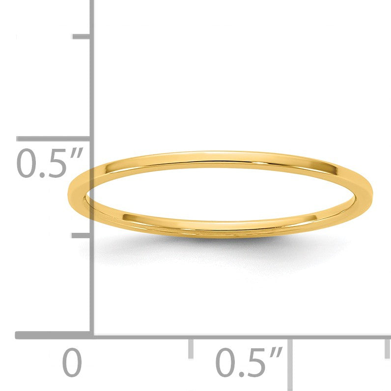 14KY 1mm LTW Flat Band Size 10