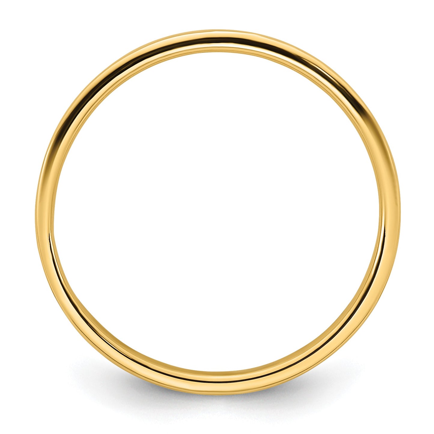 14k Yellow Gold 2mm Lightweight Flat Wedding Band Size 7.5