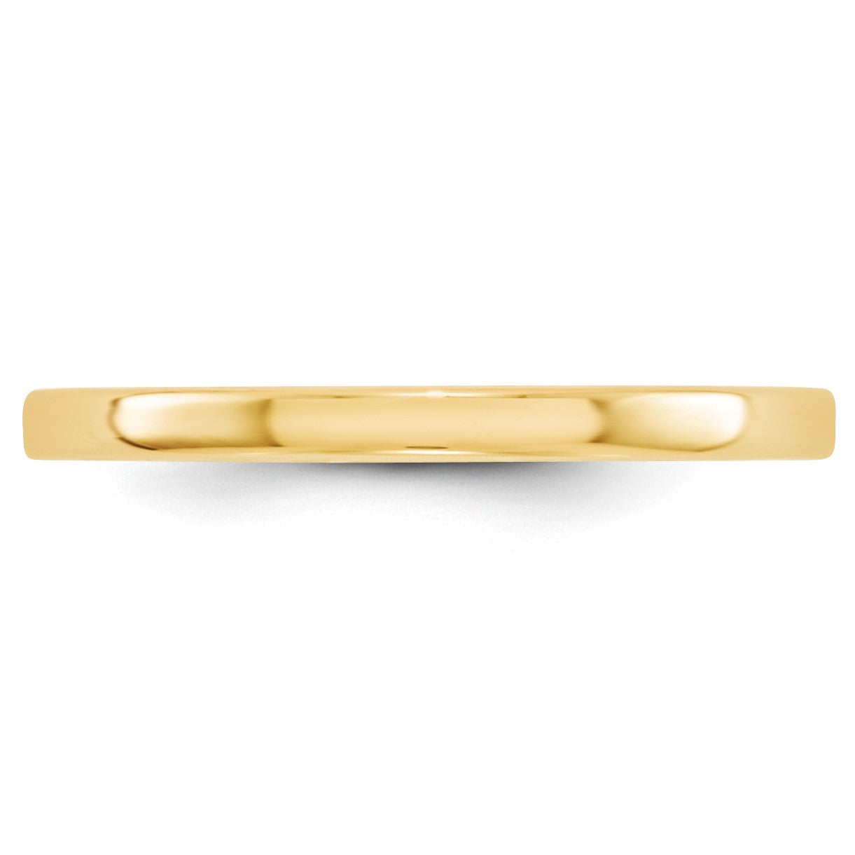14k Yellow Gold 2mm Lightweight Flat Wedding Band Size 10