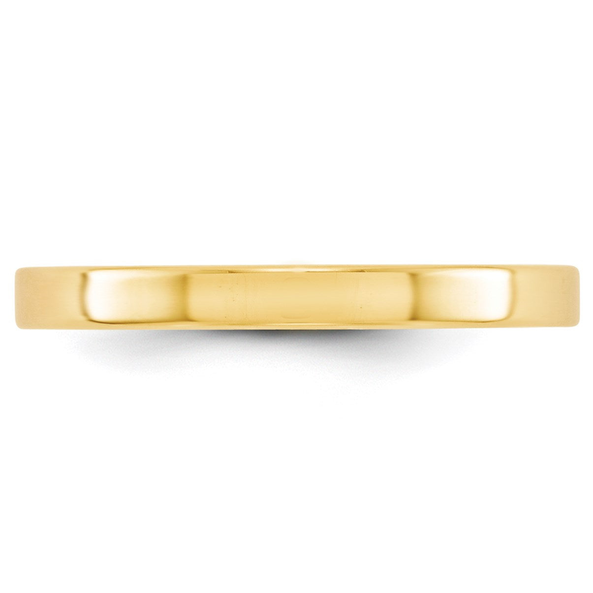14k Yellow Gold 2.5mm Lightweight Flat Wedding Band Size 7