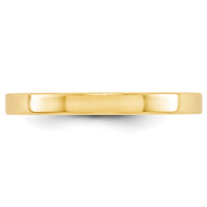 14k Yellow Gold 2.5mm Lightweight Flat Wedding Band Size 7