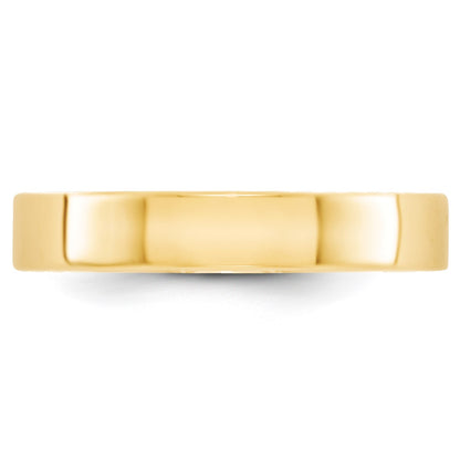 14k Yellow Gold 4mm Lightweight Flat Wedding Band Size 11