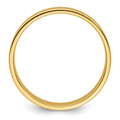 14k Yellow Gold 5mm Lightweight Flat Wedding Band Size 10