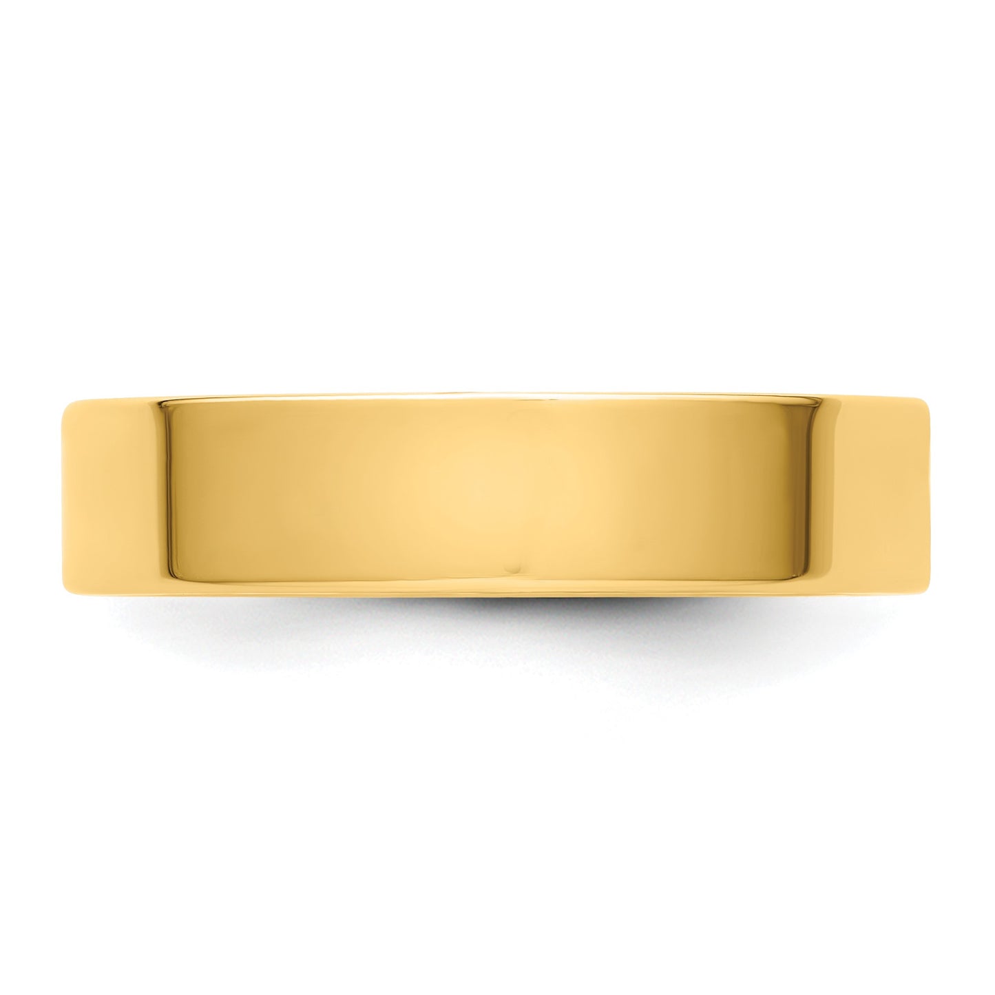 14k Yellow Gold 5mm Lightweight Flat Wedding Band Size 5.5