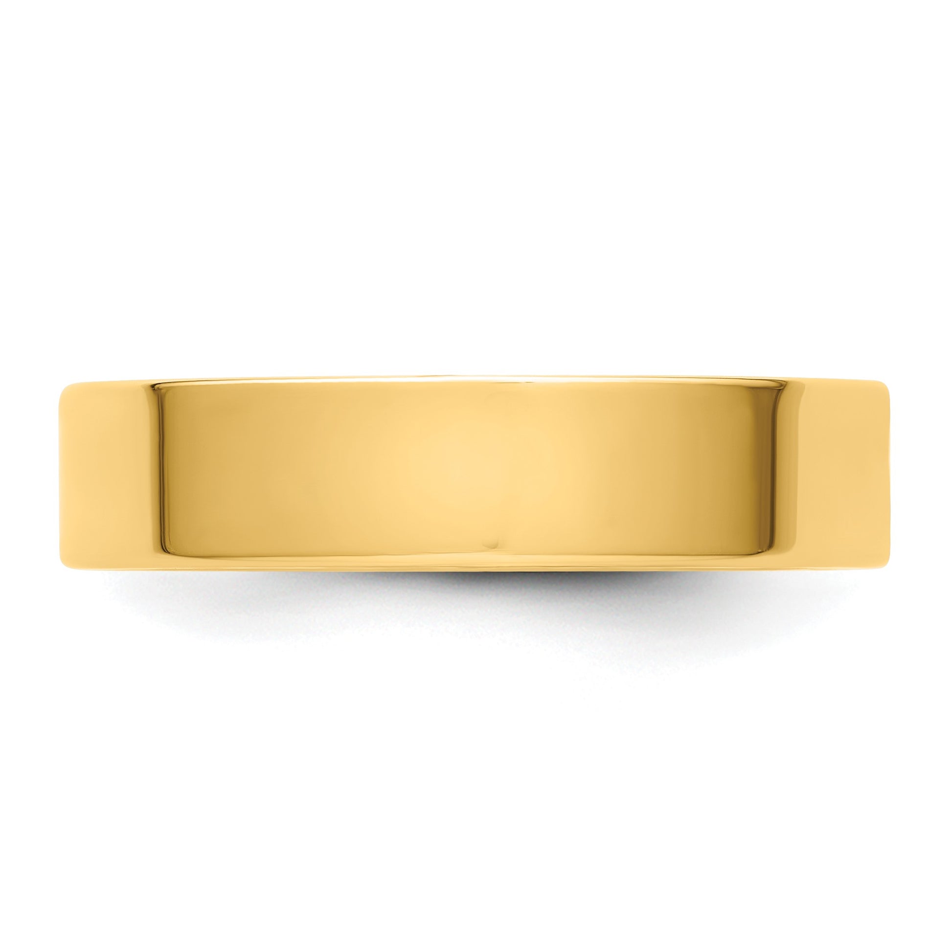 14k Yellow Gold 5mm Lightweight Flat Wedding Band Size 5.5