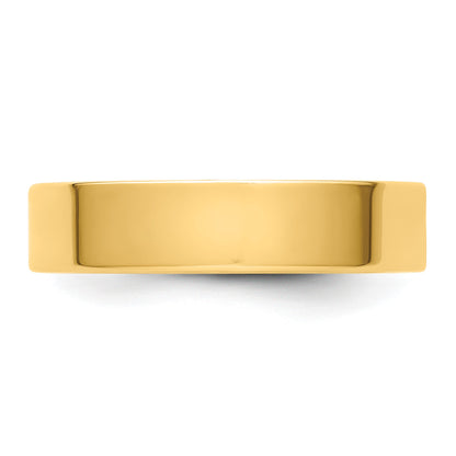 14k Yellow Gold 5mm Lightweight Flat Wedding Band Size 5.5