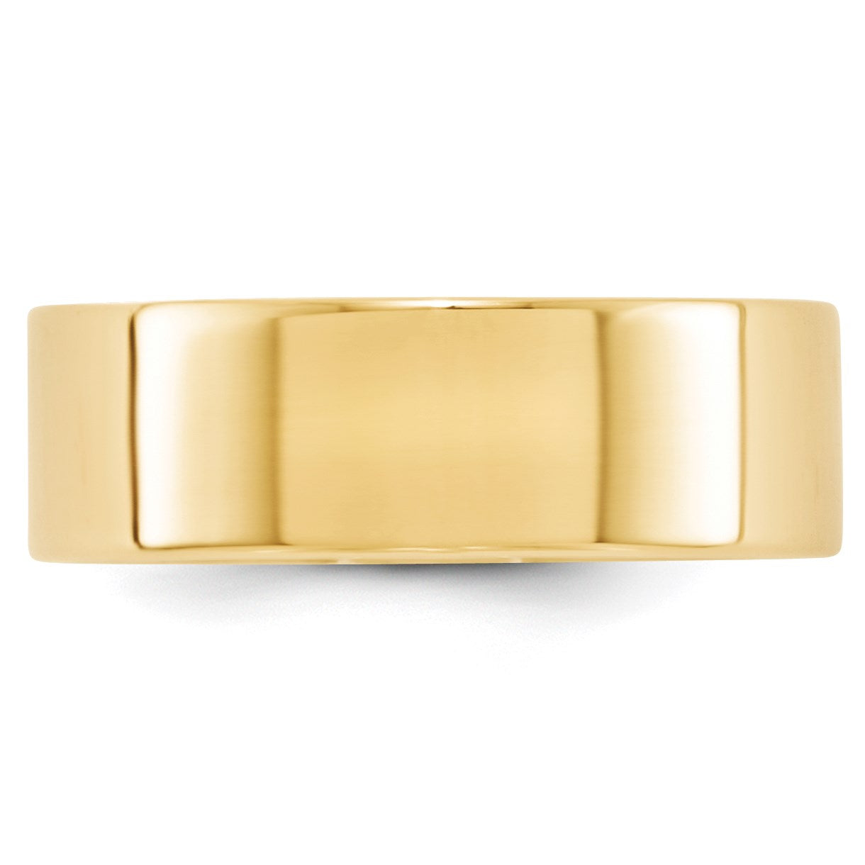 14k Yellow Gold 7mm Lightweight Flat Wedding Band Size 12