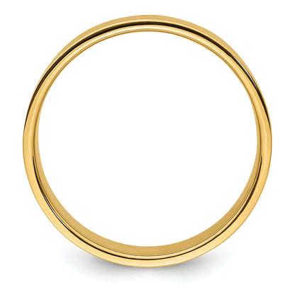 14k Yellow Gold 8mm Lightweight Flat Wedding Band Size 11