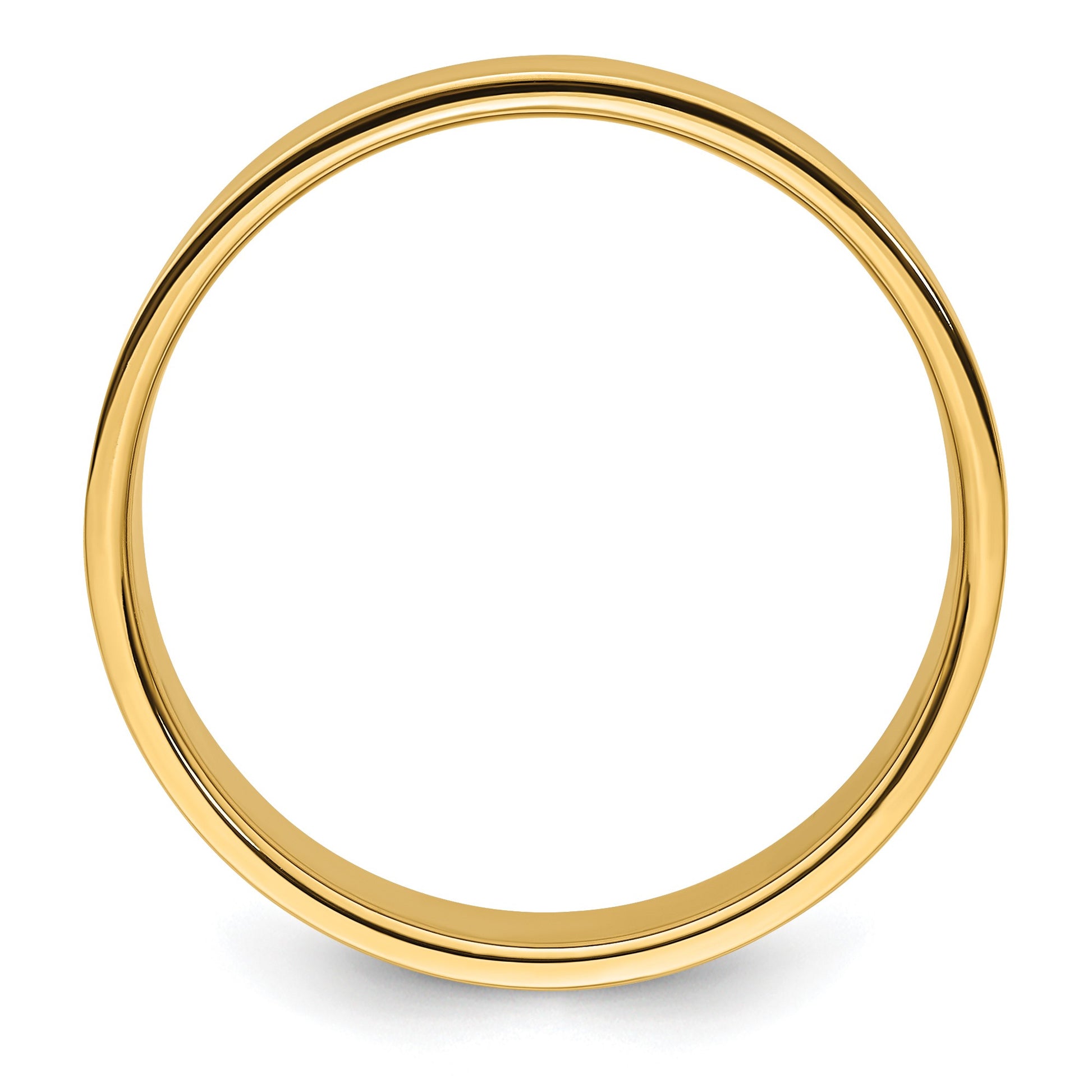 14k Yellow Gold 8mm Lightweight Flat Wedding Band Size 6