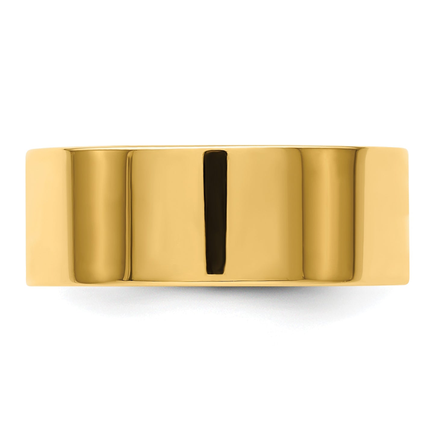14k Yellow Gold 8mm Lightweight Flat Wedding Band Size 7
