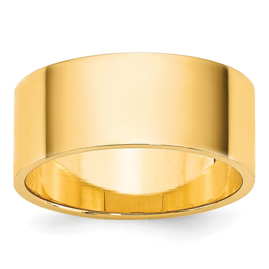 14k Yellow Gold 8mm Lightweight Flat Wedding Band Size 7