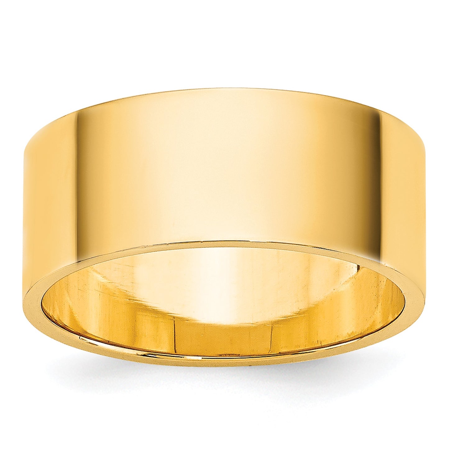 14k Yellow Gold 8mm Lightweight Flat Wedding Band Size 8.5