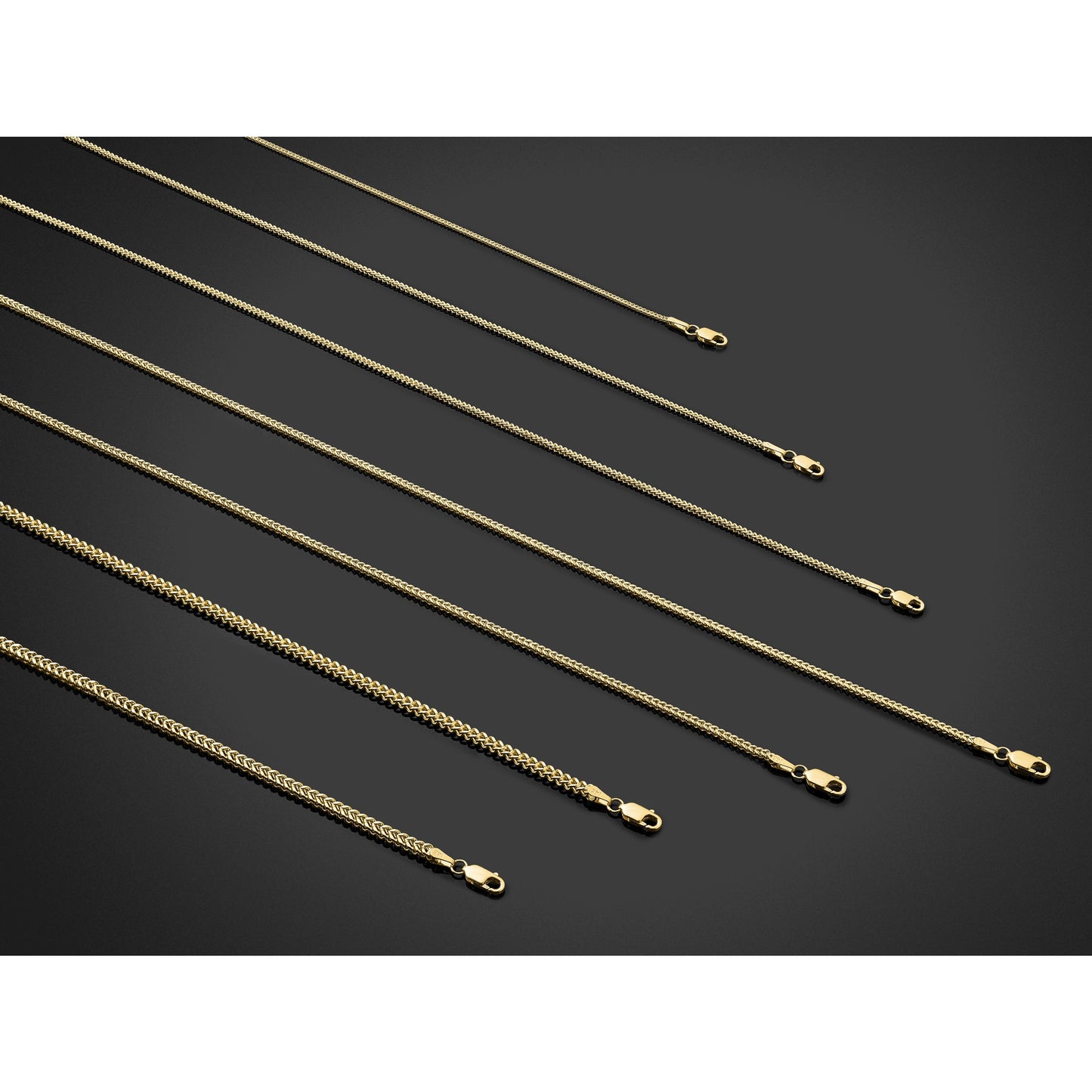 14K 16 inch .9mm Franco with Lobster Clasp Chain