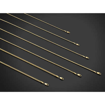 14K 16 inch .9mm Franco with Lobster Clasp Chain