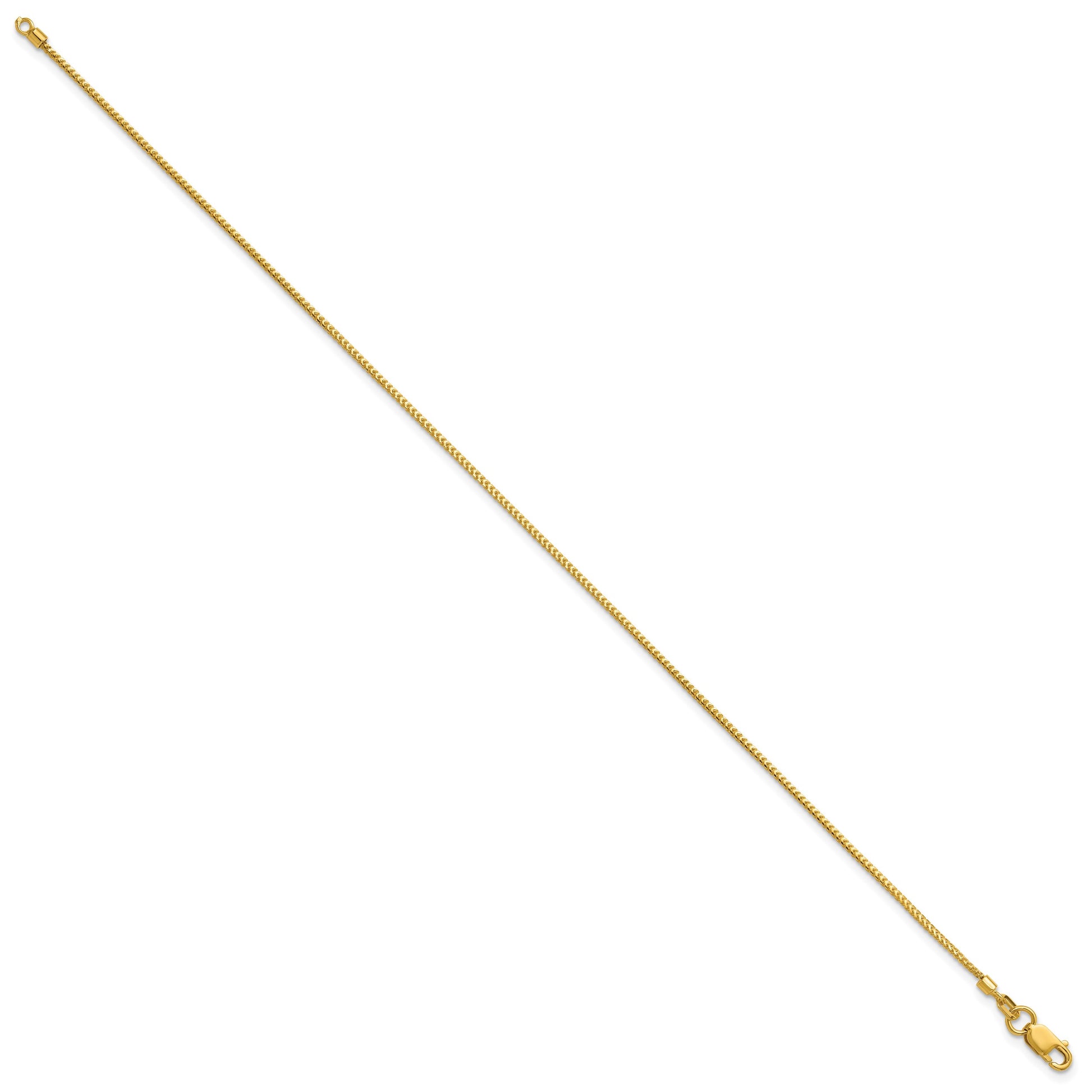 14K 8 inch .9mm Franco with Lobster Clasp Bracelet