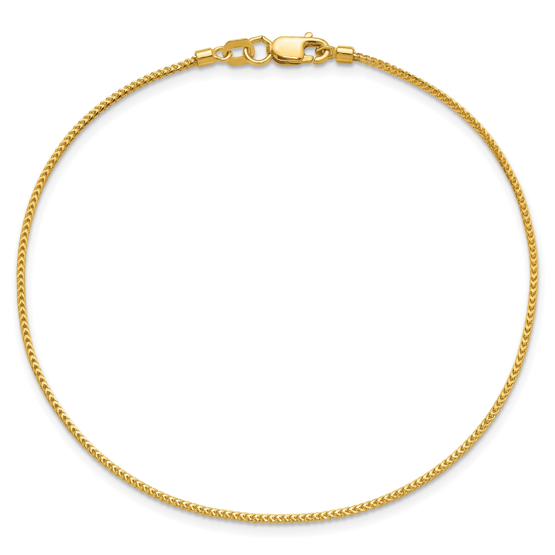 14K 8 inch .9mm Franco with Lobster Clasp Bracelet