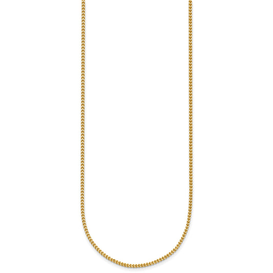 14K 30 inch 1mm Franco with Lobster Clasp Chain