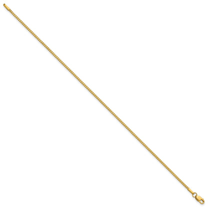 14K 7 inch 1mm Franco with Lobster Clasp Bracelet